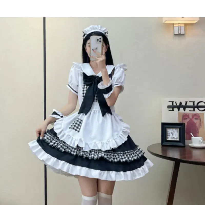 Restaurant Maid Cute Maid Lolita Maid Outfit Sexy Japanese Niche Cosplay Maid Uniform Dress Dirt Resistant Plus Size Comfortable