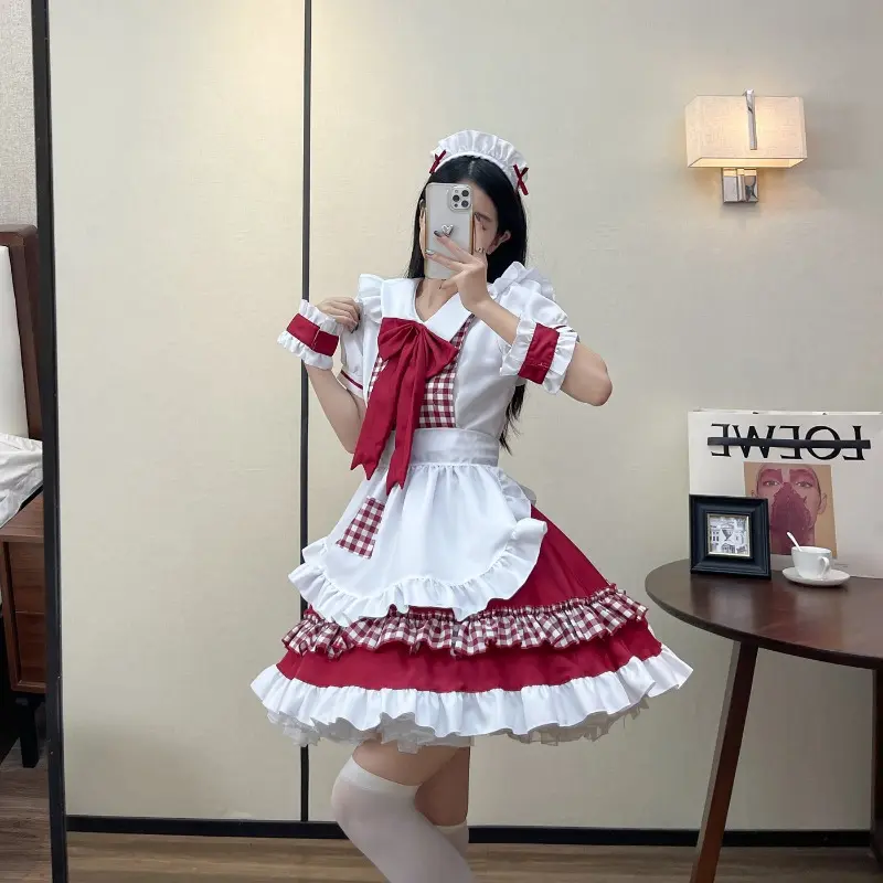 Restaurant Maid Cute Maid Lolita Maid Outfit Sexy Japanese Niche Cosplay Maid Uniform Dress Dirt Resistant Plus Size Comfortable