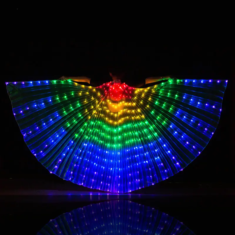 LED Luminescent Color Cloak Adult Children Dancers Luminous Butterfly Isis Wing Stage Performance Belly Dancing Party Photo Prop
