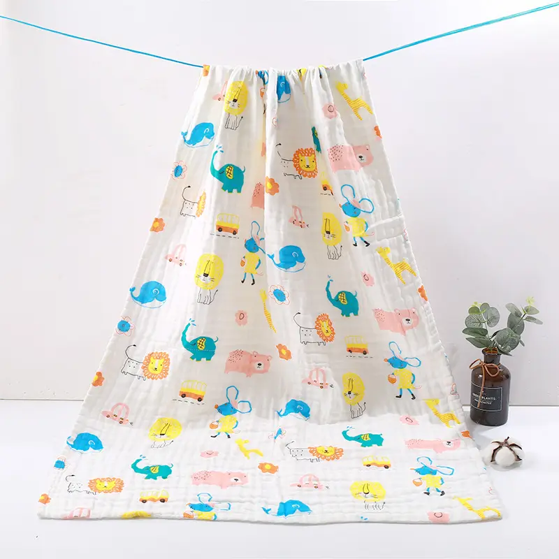 Baby Bath Towel Blanket Coral Velvet 4-layer 100% Cotton Gauze Newborn Bathrobe Bath Towel Face Towel Newborn Cover