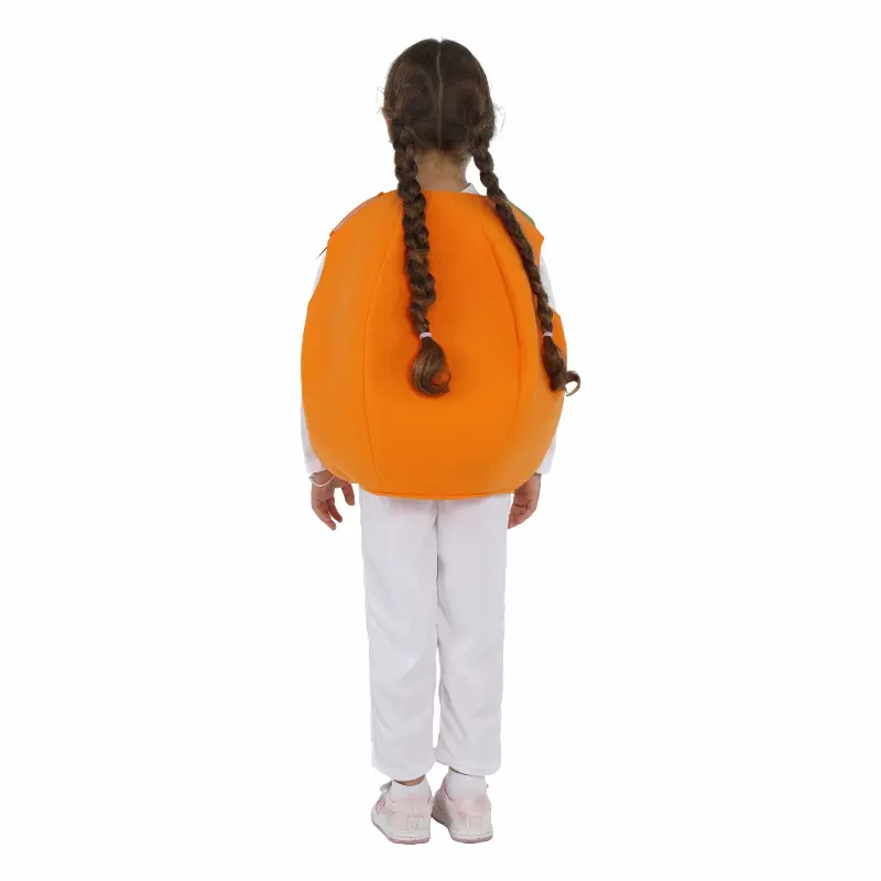 Baby Girl Halloween Pumpkin Children Costume Cosplay Kids Children Dress Clothing Set Headband Pumpkin Bag Pumpkin Cover