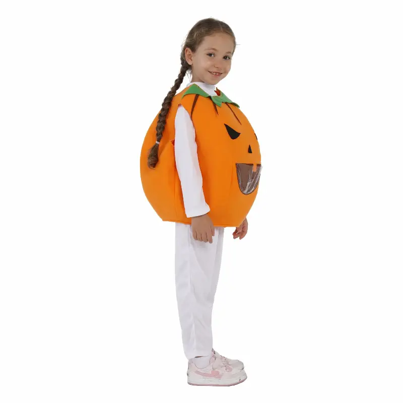 Baby Girl Halloween Pumpkin Children Costume Cosplay Kids Children Dress Clothing Set Headband Pumpkin Bag Pumpkin Cover