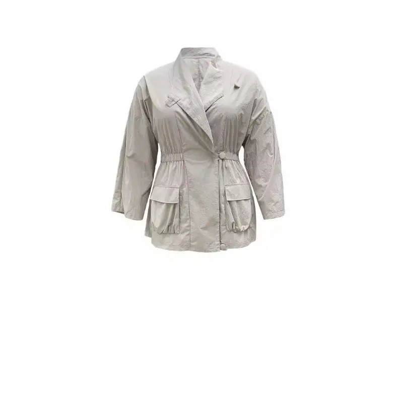 Women's New Korean Long Loose Large SizeFashion Spring Autumn Casual Trench Solid Color Lapel Single Button Long Sleeved Shirt