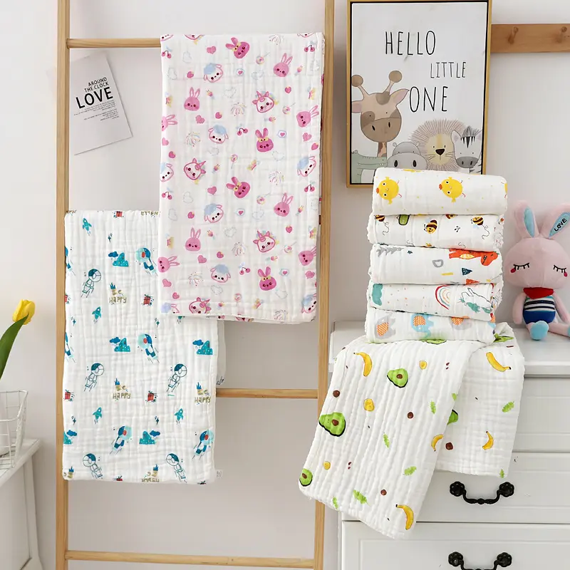 6 Layer Baby Swaddles Soft Newborn Blankets Bath Gauze Infant Wrap Sleepsack Stroller Cover Play Mat Bath Brushes