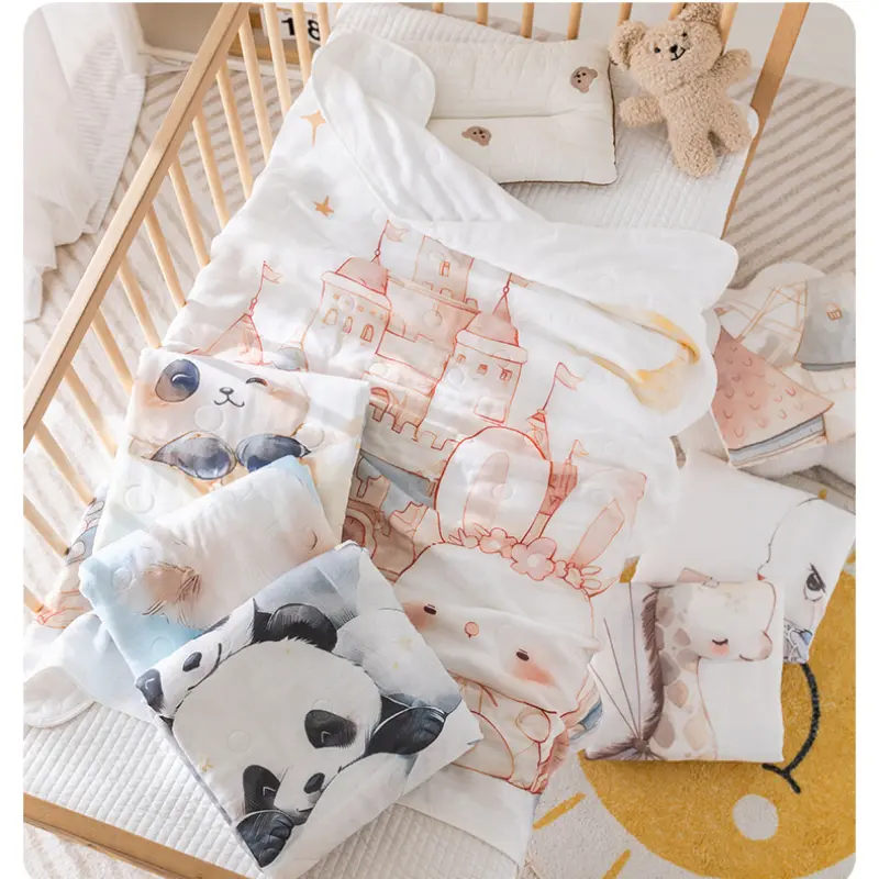 Children's Blanket, Baby Cotton Bath Towel, Super Soft and Warm, Cute Rabbit Gift for Girls, Baby Pure Cotton Cover Blanket