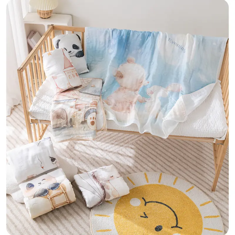 Children's Blanket, Baby Cotton Bath Towel, Super Soft and Warm, Cute Rabbit Gift for Girls, Baby Pure Cotton Cover Blanket