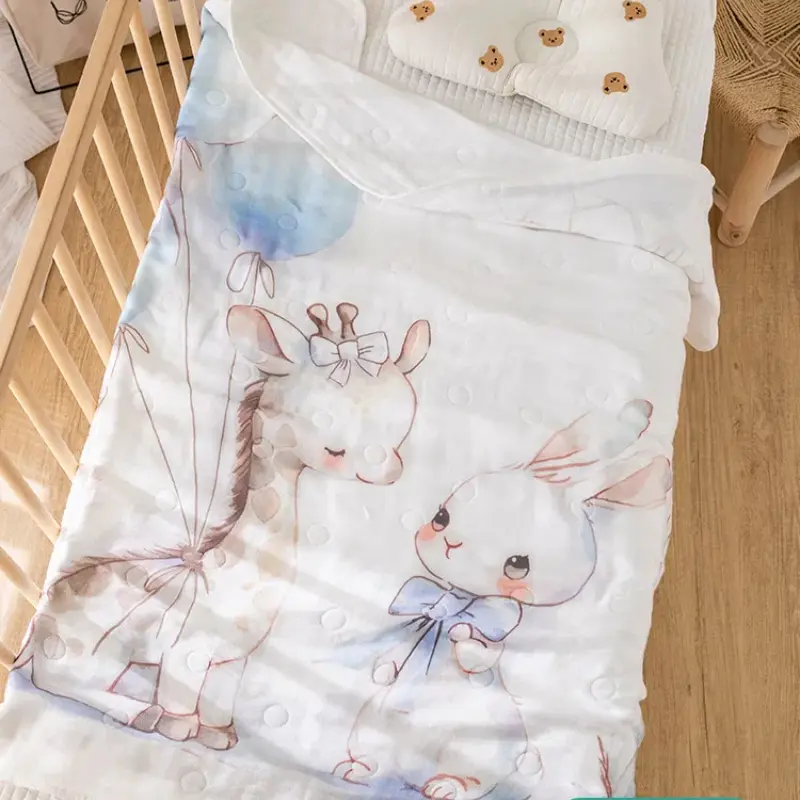 Children's Blanket, Baby Cotton Bath Towel, Super Soft and Warm, Cute Rabbit Gift for Girls, Baby Pure Cotton Cover Blanket