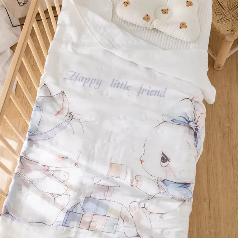 Children's Blanket, Baby Cotton Bath Towel, Super Soft and Warm, Cute Rabbit Gift for Girls, Baby Pure Cotton Cover Blanket