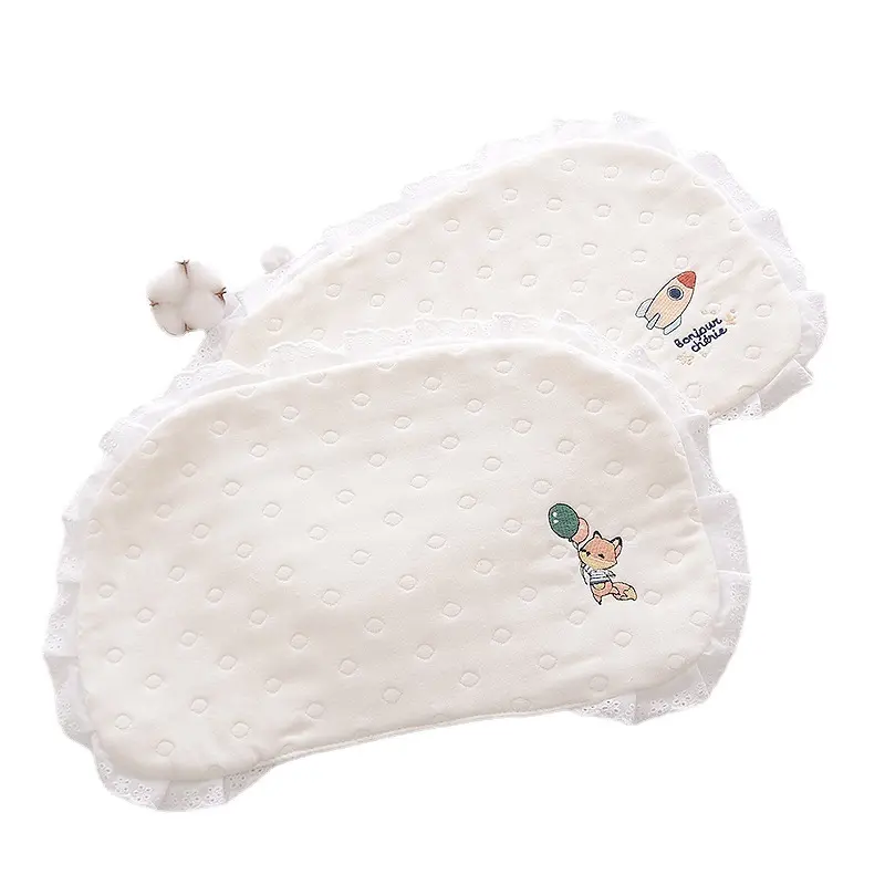 12 Layer Lace Cotton Pure Cotton Baby Gauze Pillow for Newborns Baby Flat Pillow Bedding Sweat Absorbing and Breathable