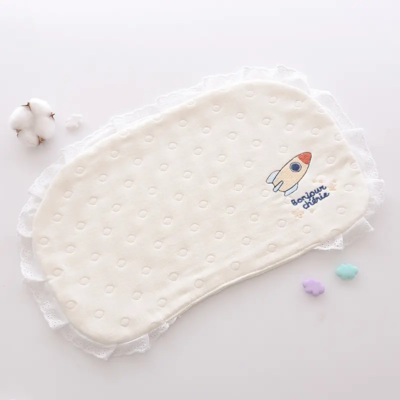 12 Layer Lace Cotton Pure Cotton Baby Gauze Pillow for Newborns Baby Flat Pillow Bedding Sweat Absorbing and Breathable