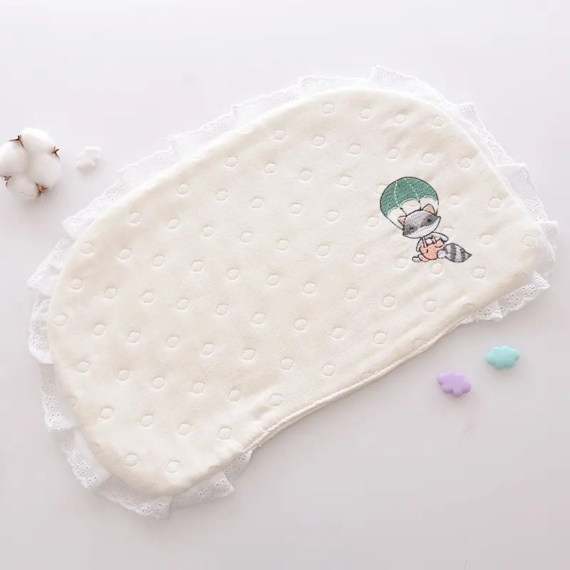 12 Layer Lace Cotton Pure Cotton Baby Gauze Pillow for Newborns Baby Flat Pillow Bedding Sweat Absorbing and Breathable