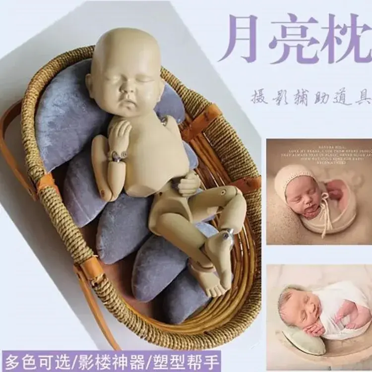 5pcs/set Newborn Baby Photography Props Pillow Cushion Toddler Shooting Assistant Pad Photoshoot Posing Basket Filler Pillow