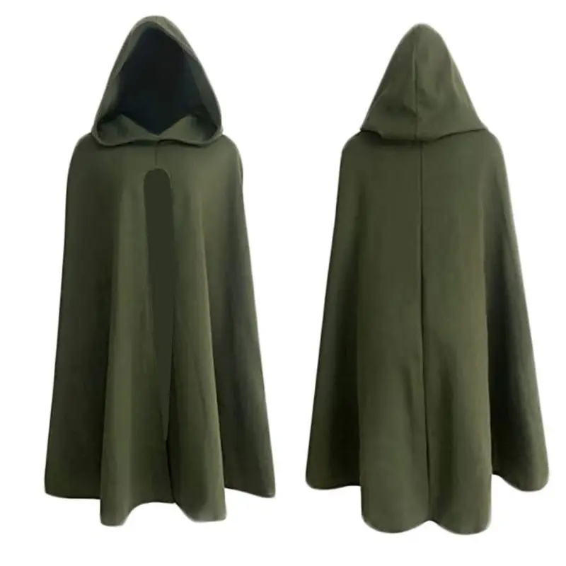 Black Party Cloak for Halloween Dress Up Costume Cosplay Costumes Black Hooded Cloak Scary Witch Devil Role Play