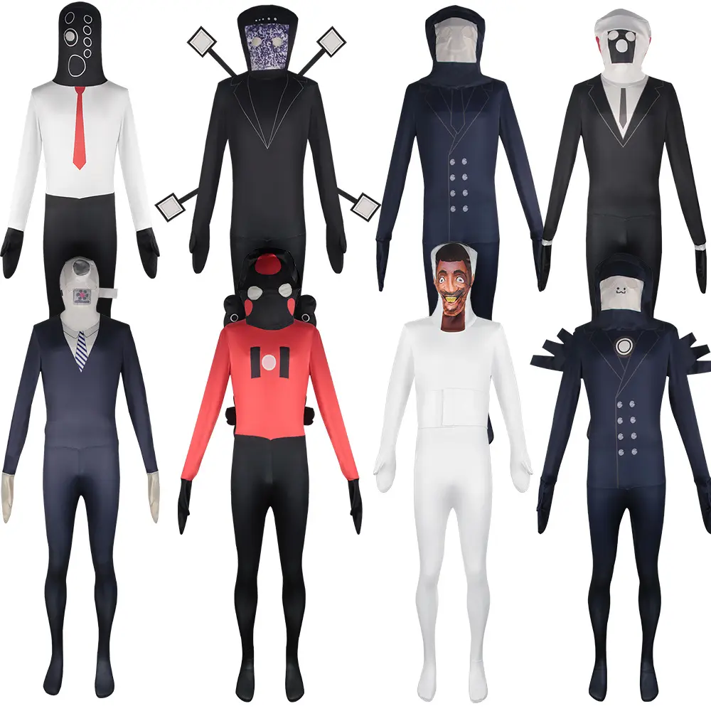 New Game Skibidi Toilet Cosplay Costume Speaker Camcorderman Monitor Jumpsuit Adult Kid Halloween Canival Party Mask Bodysuit