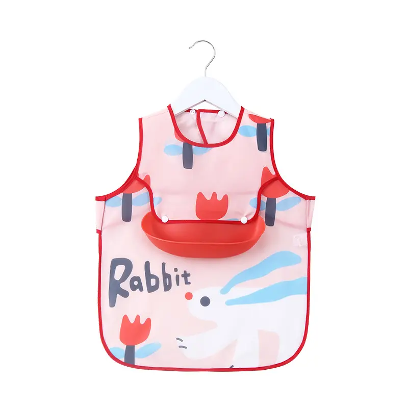 Baby Straps Waterproof Preschool Hoodies Male and Female Baby Long Sleeves Feeding Aprons Baby Products Eating Bib Rice Bowl