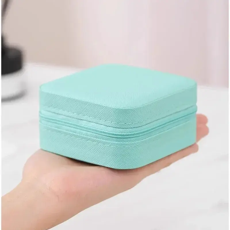 2pcs Jewelry Storage Box Portable Home Travel Earrings Necklace Storage Case for Women Ring Organizer PU Leather Display Case
