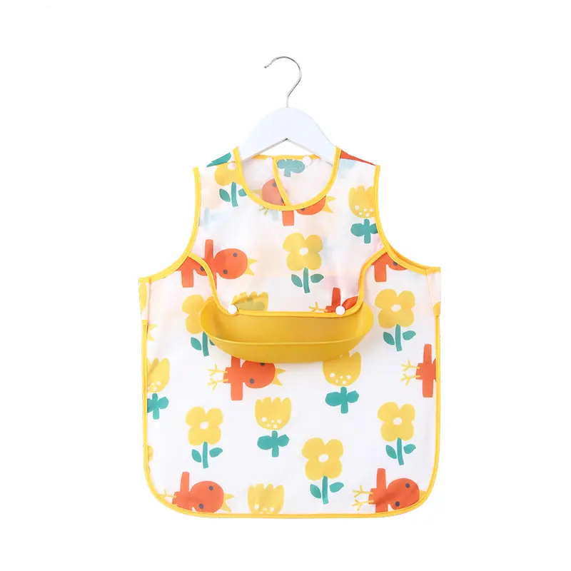 Baby Straps Waterproof Preschool Hoodies Male and Female Baby Long Sleeves Feeding Aprons Baby Products Eating Bib Rice Bowl