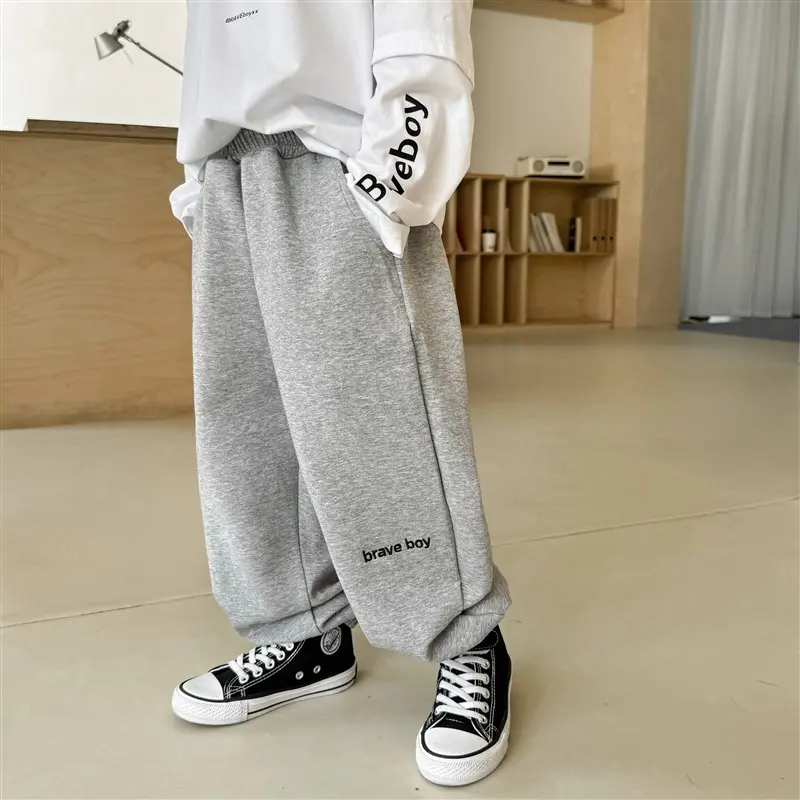 Spring Kids Solid Sweatpants Thin Loose Trousers Young Child Clothing Autumn Jogger Girls Casual Sports Pants New Trousers Boy