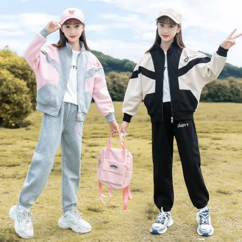New Girls Clothing Sets Teenage Autumn Tracksuit Kids Plus Size Sportswear Suit Costume Sports Suits Children's Sets