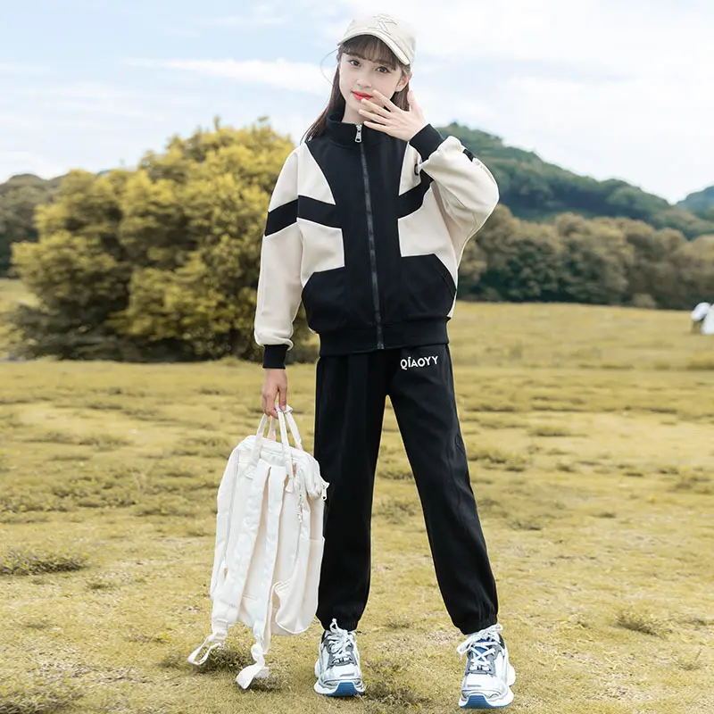 New Girls Clothing Sets Teenage Autumn Tracksuit Kids Plus Size Sportswear Suit Costume Sports Suits Children's Sets