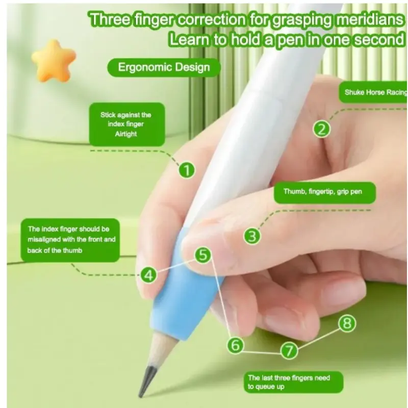 Multifunctional Aid Grip Corrector Writing Posture Correction Training Portable Children's Writing Posture Pen Holder Correct