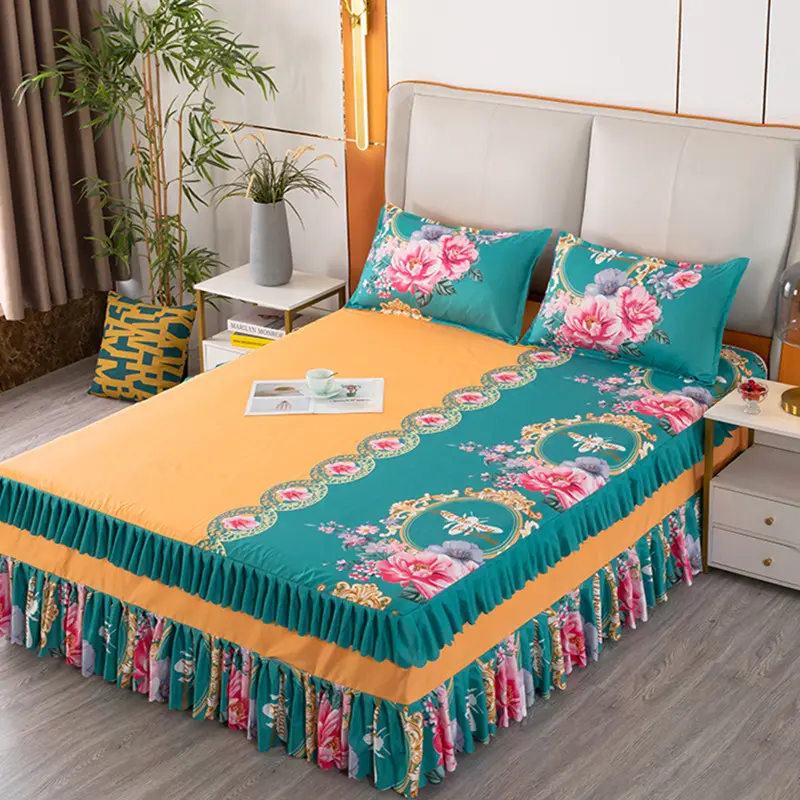 Three Layer Edge Bed Printed Bedroom Bed Sheet Comfortable Bedding Mattress Cover Extra Large Bed Sheet Home Textile Bed Sheet