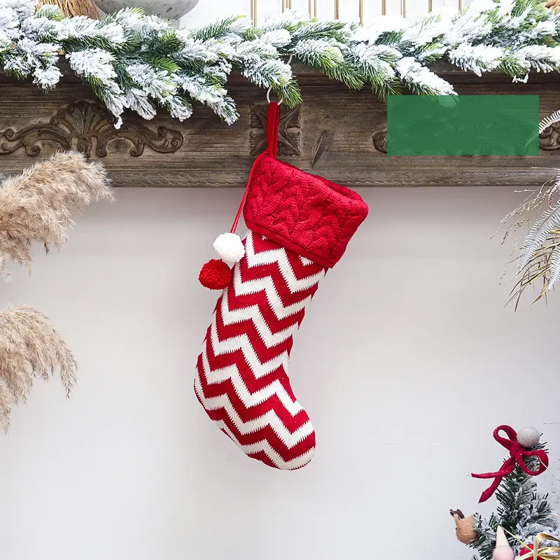 Christmas Decoration Knitted Christmas Socks Christmas Gift Bags Candy Bags Knitted Socks Home Decoration Party Supplies