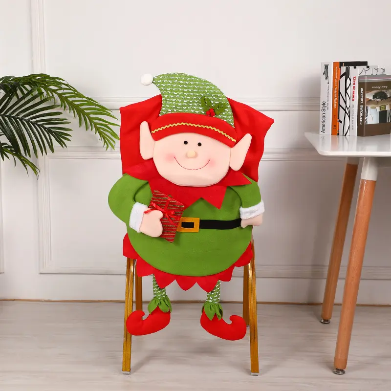 New Christmas Decorative Chair Cover Santa Claus Chair Cover Creative Restaurant Chair Backrest Set Accessories