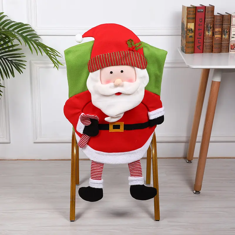 New Christmas Decorative Chair Cover Santa Claus Chair Cover Creative Restaurant Chair Backrest Set Accessories
