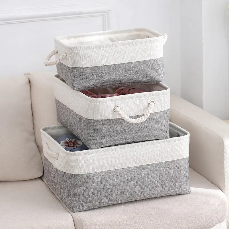 Essential Storage Basket Rectangular Foldable Storage Box Closet Storage Space Saving Cloth Easy to Clean Toy Tray Furniture
