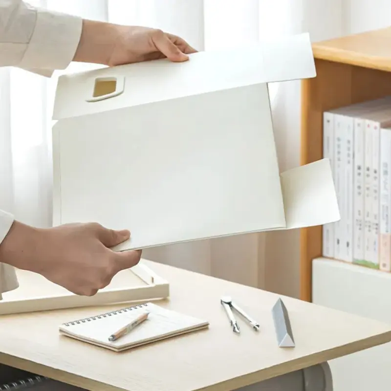 Storage Box File Folder Organiser Box for Magazine Plastic Filing Storage Box with Handle File Folder Organiser Box for Magazine