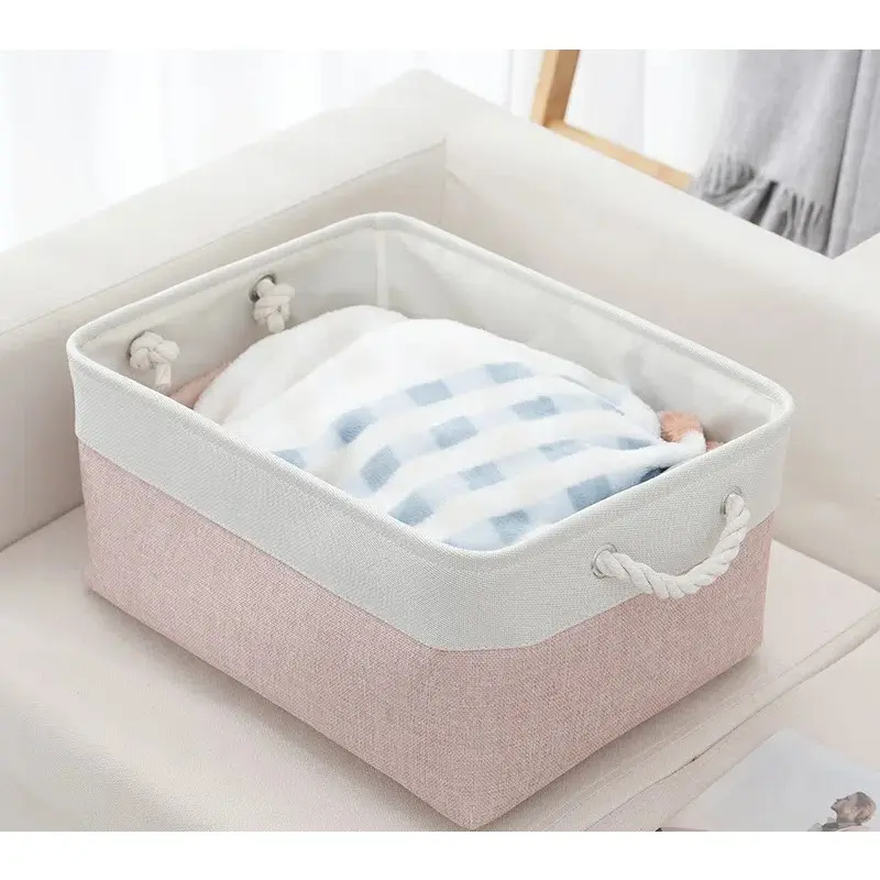 Essential Storage Basket Rectangular Foldable Storage Box Closet Storage Space Saving Cloth Easy to Clean Toy Tray Furniture