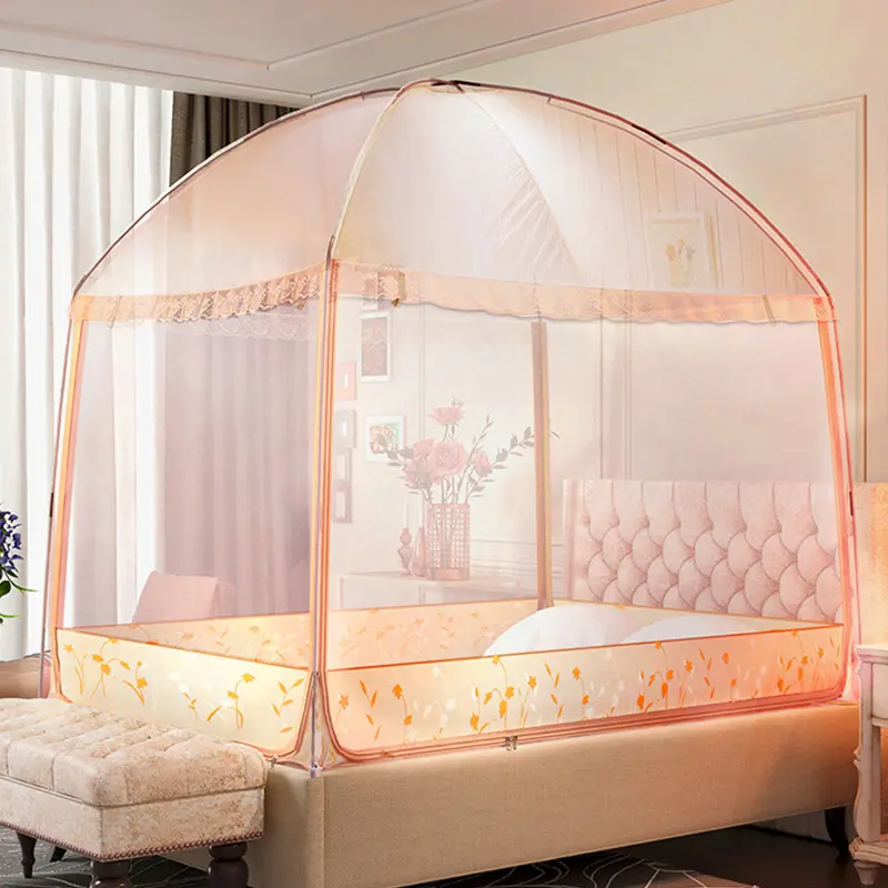 Summer Folding Mosquito Net Raising Height Mongolian Yurt Nets Purple Mesh Mosquito Netting Curtain Mosquito Net