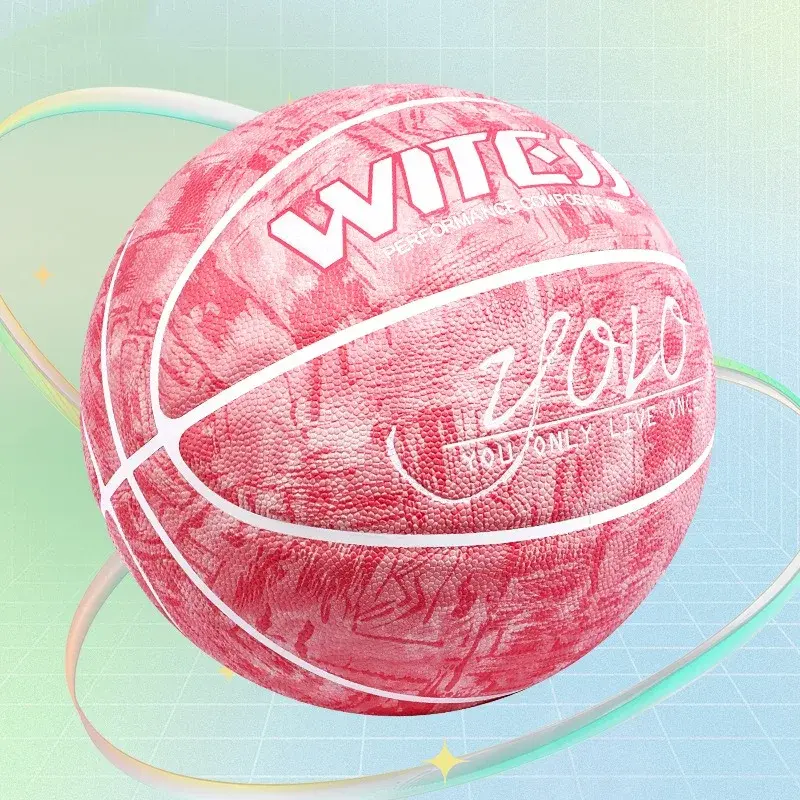 Tie Dyeing Colorful Size 7 Basketball Moisture Absorbing Wear-resistant Basket Ball Adults Outdoor Training Match Basketball