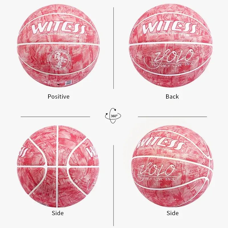 Tie Dyeing Colorful Size 7 Basketball Moisture Absorbing Wear-resistant Basket Ball Adults Outdoor Training Match Basketball
