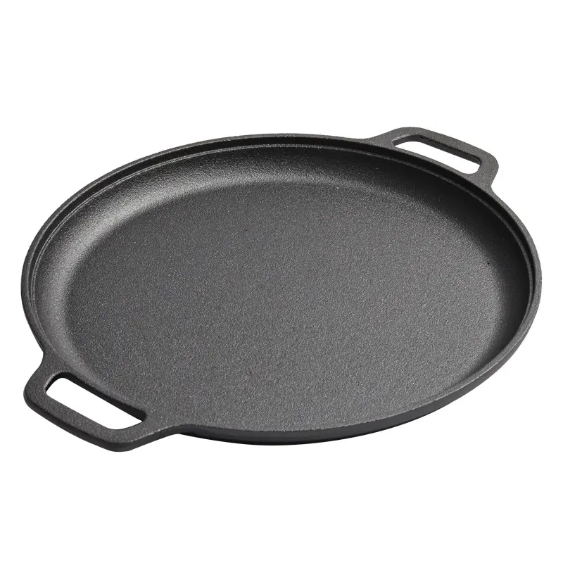 Thickened Cast Iron Uncoated Baking Pan Pancake Oyster Raw Steak Vegetables Kitchen Cooking Tool Outdoor BBQ Flat Frying Skillet