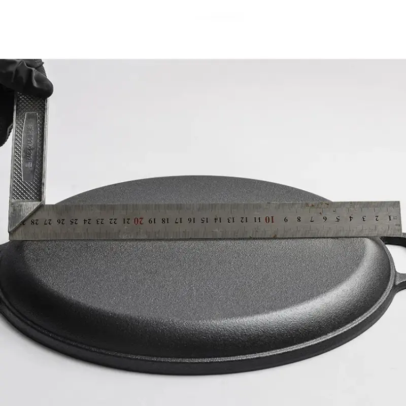 Thickened Cast Iron Uncoated Baking Pan Pancake Oyster Raw Steak Vegetables Kitchen Cooking Tool Outdoor BBQ Flat Frying Skillet