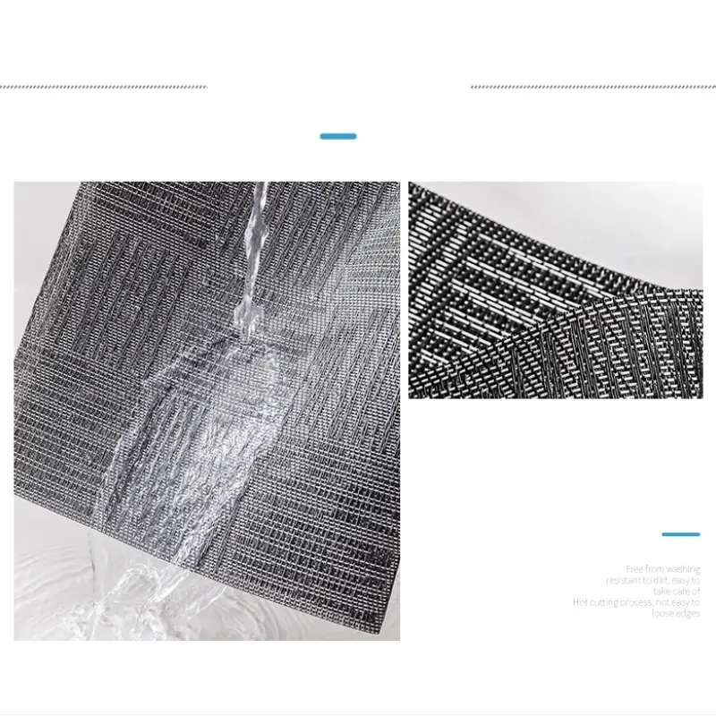 10pcs Dining Table Mat Rectangular Placemats Non-Slip Lnsulation Coaster For Kitchen Washable Placemat Minimalist Pattern