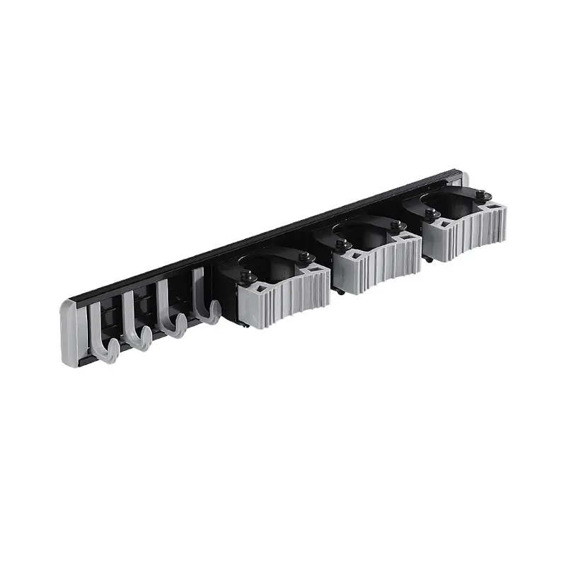 Wall Mount Mop Organizer Perforation-free/Perforation Dual Purpose Broom Hook Holder Hanging Mop Holder Storage Shelves