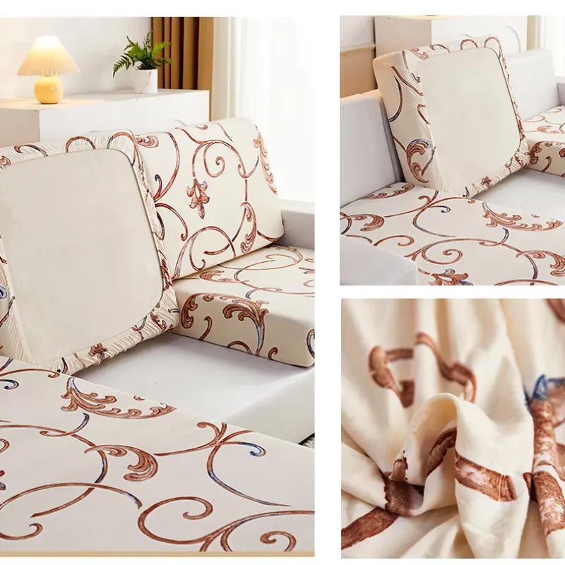 Elastic Geometric Print Sofa Seat Cushion Full Package Universal Cushion Cover Couch Slipcovers Home Decor 1/2/3/4 Seater