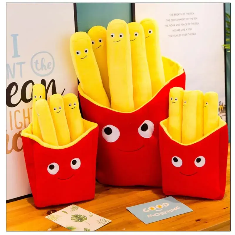 Creative Sofa Pillow Simulation Food Fries Pillow Pizza Plush Toys Kids Dolls Birthday Gift Present Children Toy Soft Cushion