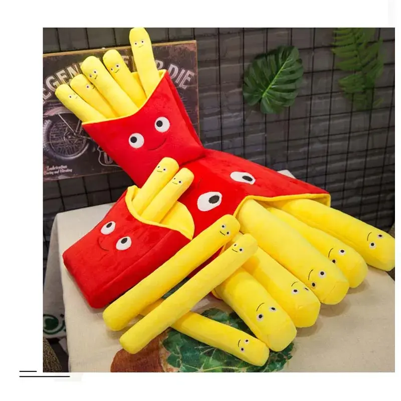 Creative Sofa Pillow Simulation Food Fries Pillow Pizza Plush Toys Kids Dolls Birthday Gift Present Children Toy Soft Cushion