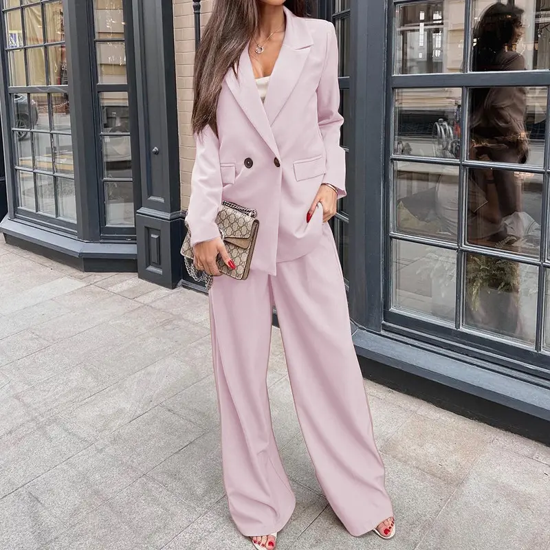 2024NEW Elegant Women Blazers Set Solid Fashion Casual Long Pants Blazer Suit Two Pieces Office Lady Loose Autumn Winter Clothes