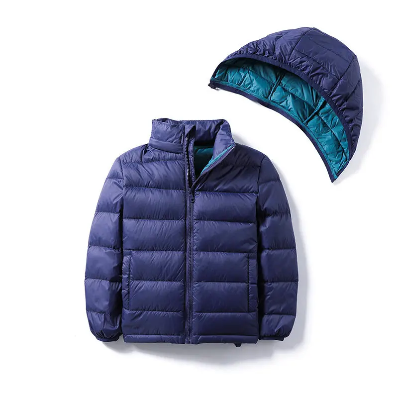 Kids Boy Lightweight Down Jacket Autumn Winter Coats Children Girl Warm Hooded Outerwear Teen Students Cotton Clothes