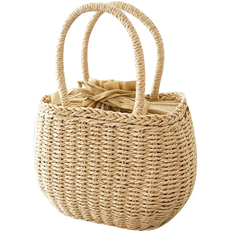 Bag Bohemia Bali Handbag Straw Bags for Women Hand-Woven Rattan Bag Handmade Woven Purse Wicker Beach Bag Bohemia Bali Handbag