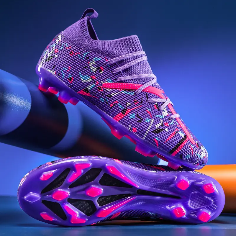 Soccer Shoes Long Spikes Soccer Cleats Indoor Sports Shoes Professional Football Boots Drop Shipping Unisex Breathable Soft