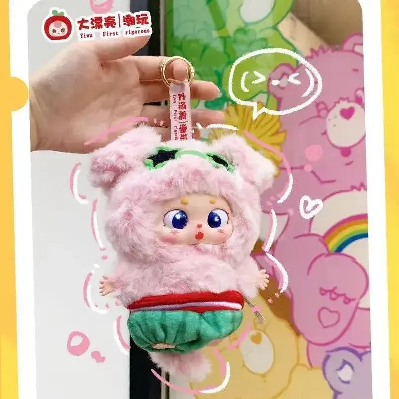Baby Three Little Chubby Bean 'What Should I Eat Today Vinyl Plush Blind Box Cute Backpack Pendant Surprise Toy Gift for Kids