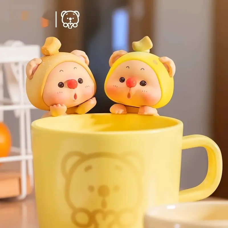 Mini Mysterious Bear Cub Fruit Power Party Mini Blind Box Creative Cute Anime Girl Cartoon Desktop Ornament Handmade Toy Gifts