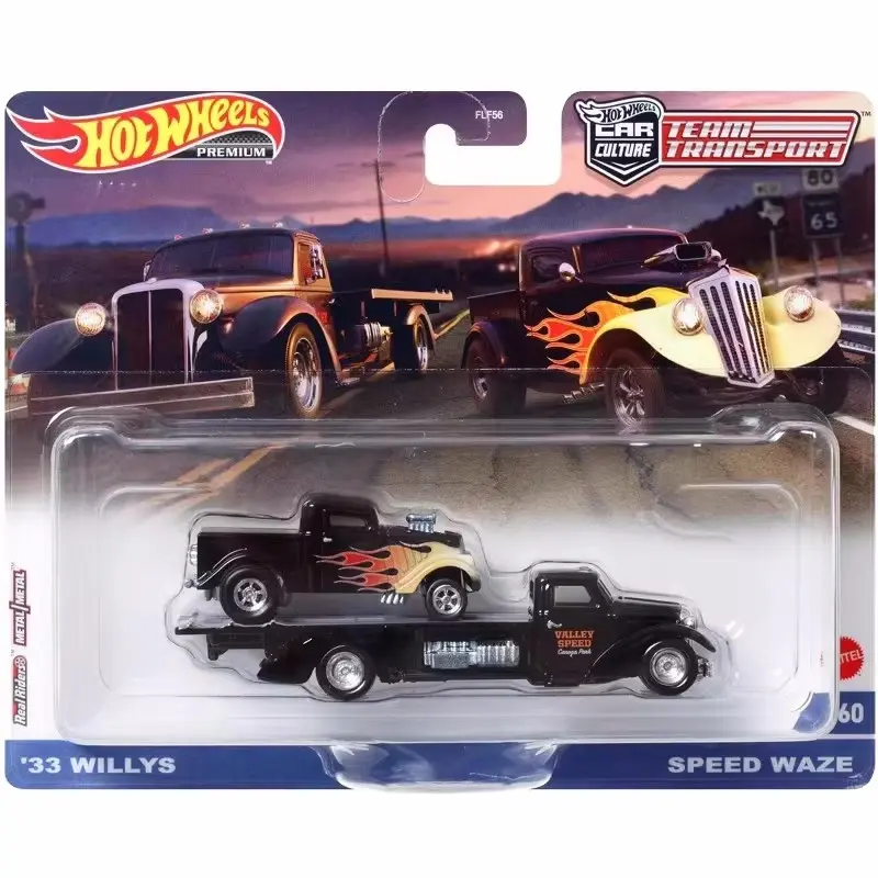 2025 Original Hot Wheels Premium Car Culture Team Transport Series Gtr Ford Car Model Collection Children Toys Birthday Gift