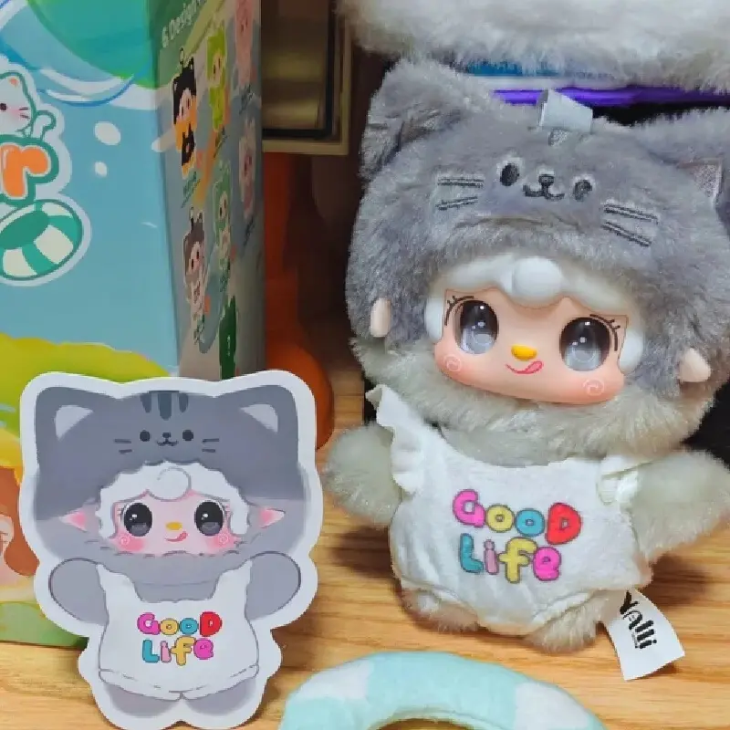 Yooki Meow Summer Party Plush Vinyl Face Doll Blind Box Cute Fashion Toy Room Decorative Backpack Pendant Surprise Gift Doll